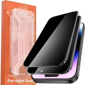 3 x 2 Pack for iPhone 14 Pro Max Privacy Screen Protector Tempered Glass:9H+ Durable, Auto Positioning, Bubble Free, High Definition, Easy Installation