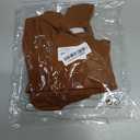 MANGOPOP Women's Round Collar Clothing Short Sleeve Long Sleeve Tops T Shirt Bodysuit(Longsleeve Camel, Medium)