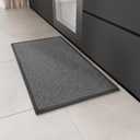 Kitchen Rug, Rubber Non Slip Kitchen Rugs Washable, Absorbent Runner Mat for Floor, Machine Washable Standing Mats for in Front of Sink, Door, Laundry, Entryway, Entrance (Black, 30"  17.3") (1'5" x 2'6" (Rectangular))