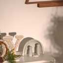 WONDROUS' DECO Porcelain Nativity Scene Set,4Pcs Ceramic Christmas Tabletop Scene-4.5" Tall,Small Modern Nativity Ornament,Christmas Indoor Decor,Mini Sets&Nativity Figures,Unique Xmas (Gray)