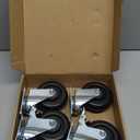 W B D WEIBIDA 4 Inch Caster Wheels Set of 4, 1200 Lbs Heavy Duty Casters with 2 Brake, Locking Industrial Swivel Top Plate Casters Wheels for Cart and Furniture Workbench(2 Brake 2 Swivel)