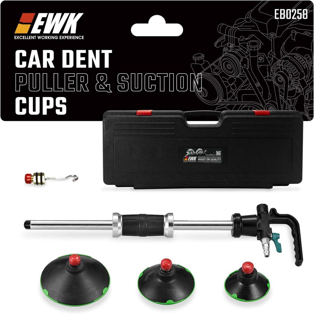 EWK Pneumatic Car Dent Puller & Suction Cups 75mm 100mm 125mm for Auto Body Repair