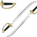 Set of Two 30-Inch Foam Pirate Cutlass Swords - Perfect for Cosplay, Roleplaying, and Halloween Costume Props. Safe and Durable Training Sword