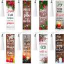 8 Pieces Christian Bible Verse Diamond Art Bookmarks 5d Christian Beaded Bookmark Acrylic Tassel Bookmark for DIY Making Beginners Kids Adults Arts Craft Supplies (Christmas Christian)