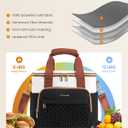 LOVEVOOK Lunch Bag Women, Insulated Wide Opening Adult Lunch Box for Women Work with Cup Holder, Large Lunch Cooler Tote Bag with Utensils Pocket for Office Campus Picnic Beach Mom Nurse Family