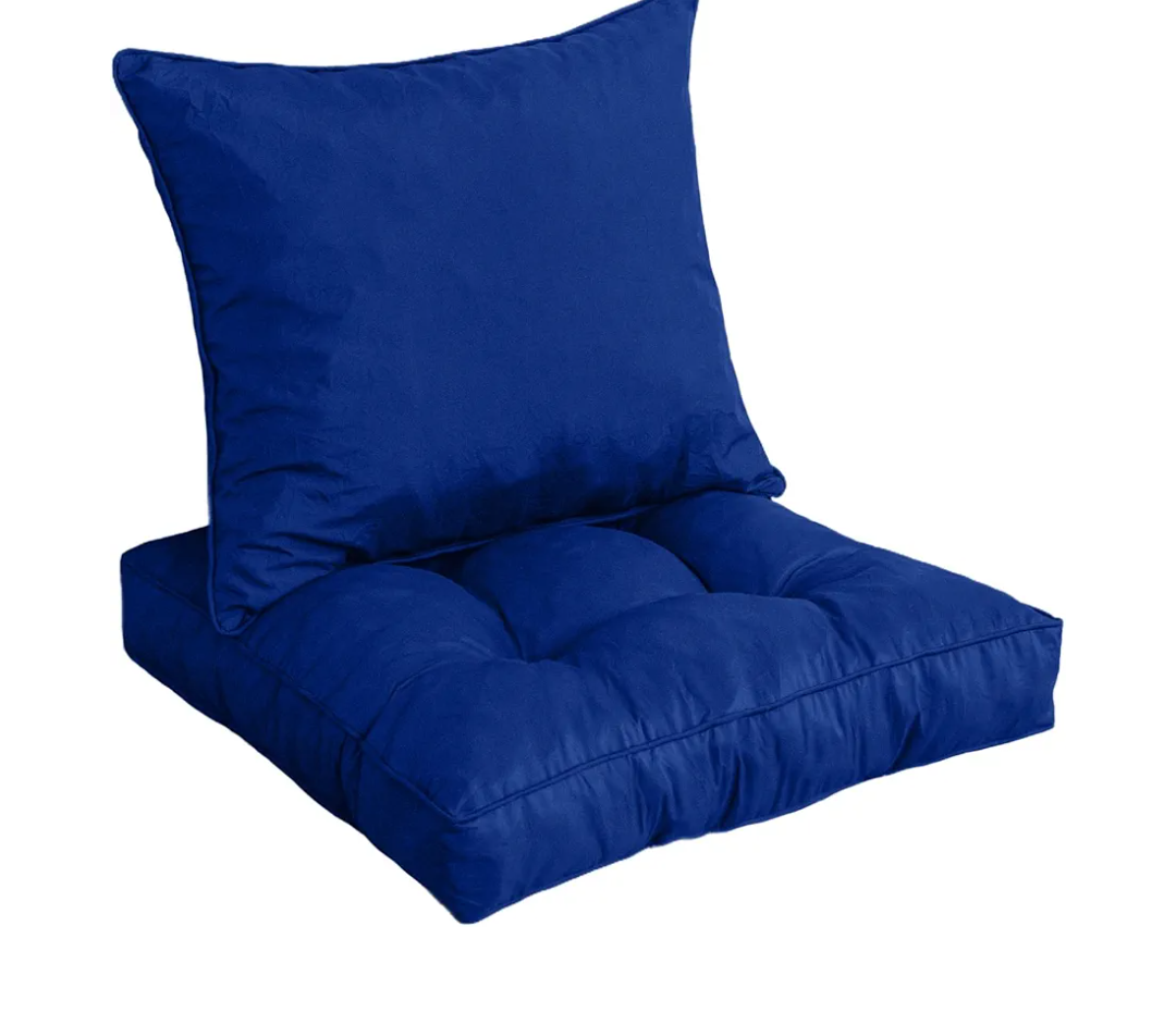 HIGOGOGO 22 x 22 Outdoor Cushions for Patio Furniture, Outdoor Seat Cushions with Resistant Waterproof Cover for Yard Garden, Blue