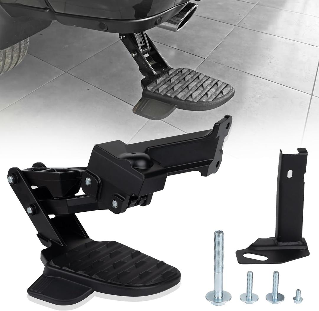 DEEAGLE Aluminum Rear Bed Step Compatible with 2019-2026 Ram 2500 3500, Replaces 82215842AI 82215842AG,350 LBS Heavy Duty Truck Tailgate Bed Step Retractable Bumper Foldable Pickup Bedstep