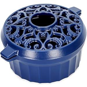 IGOHEALS Wood Stove Steamer - Rust Resistant Cast Iron Humidifier Pot with Three-Layer Porcelain Coating for Woodstove, Indoor Fireplace Steamer for Dry Winter, Decorative, 2.7 Quart-Blue