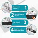 Customizable Kitchen Sink Faucet Mat: 24" Lx4 W Absorbent Splash Guard | 2PCS Non-slip Fabric Rubber Mat, Cut to Fit Oval Rectangle Square Faucet & 2,3,4 Holes Irregular Sink with Soap Dispenser