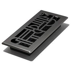Decor Grates ADH410-GM Art Deco Floor Register, 4x10 Inches, Gun Metal, 1 Pack