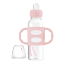 Dr. Brown's Milestones Narrow Sippy Spout Bottle with 100% Silicone Handles, Easy-Grip Handles with Soft Sippy Spout, 8oz/250mL, Light-Pink, 1-Pack, 6m+