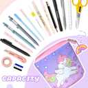 2 x Standing Pencil Case for Kids - Back to School Stuff, Cute Unicorn Telescopic Zipper Pencil Case Aesthetic, Large Capacity Stand up Pen Bag, Portable Pen Holder, Study Supplies for Students