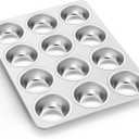 P&P CHEF Muffin Pan Cupcake Baking Pan Set, Stainless Steel Muffin Tin Tray for Mini Cake Tart Quiche, Oven & Dishwasher Safe, Non-toxic & Heavy-duty, (12 Cup, 1Pc)