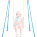 Foldable Swing Stand for Kids, Heavy-Duty Metal Swing Frame for Indoor/Outdoor, Suitable for Most Baby Toddler Swings, Easy to Assemble & Store, Swings not Included