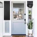 PI Blackout Classroom Door Window Curtain,Privacy Tie up Shade Thermal Insulated Small French Door Curtain for Classroom/Sliding Door/Front Door 1 Panel (W12XL40,Black)