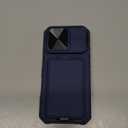 SSLOTSCASE for iPhone 17 Pro Case with Stand & Credit Card Holder & Sliding Camera Cover & Camera Stand & Wallet, Rugged Silicone Edge Protective Phone Case Cover for iPhone 17 Pro 6.3'' 5G 2025, Blue