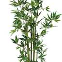 Nearly Natural 4 ft Artificial Bamboo Plant with Pot for Indoor Decor | 9 Stalks and 540 Leaves, Maintenance-Free, Black Nursery Pot, Faux Greenery for Home or Office Decor
