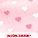 Oudain Valentines Day Throw Pillow Covers 18 x 18 Set of 2 Heart Love Couples Decorations Embroidery Cushion Covers Home Decor for Couch Girlfriend Sofa Bedroom(Pink)