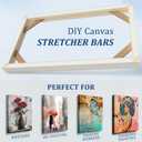DIY Wooden Canvas Stretcher Bars Canvas Frame Kit for Gallery Wraps – Sturdy Solid Wood Bars for Oil Paintings, Gallery, Posters, Diamond Painting, Home Studio Wall Decor, 24"L x 36W"