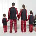 Family Matching Christmas Pajamas Set, Cute Elk Sleepwear for Boys Girls Dad Mum (Black, L)