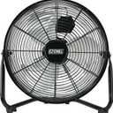 EZ-CHILL 12 Cradle Floor Fan, 3 Speed, High Velocity, 180 Degree Adjustable Tilt, All-Metal, Carry Handle, Rubber Feet, Airflow 15.42 ft/sec, Ideal for Home, Bedroom & Office, Black