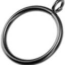 12 PCS Curtain Rings with Eyelet for Window Treatment, 2.0-inch Inner Diameter Drapery Rings for up to 1 3/4 inch Curtain Rod (Black)