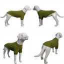 Lovelonglong Ribbed Dog T-Shirt Cotton Knitted Dog Sweaters for All Season Pet T-Shirts for Large Medium Small Dogs Olive Green M