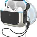 ESR for AirPods Pro 2nd Generation Case (HaloLock), Compatible with Airpods Pro Case 2nd/1st Gen (2023/2022/2019), Compatible with MagSafe, Full Drop Protection Cover with Lanyard, Titanium