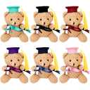 Mikasee 6 Pcs 5.12 Inch Mini Graduation Stuffed Bear Soft Stuffed Graduated Bears School Graduation Bear for Preschool Graduation Gift (Color Set 3)