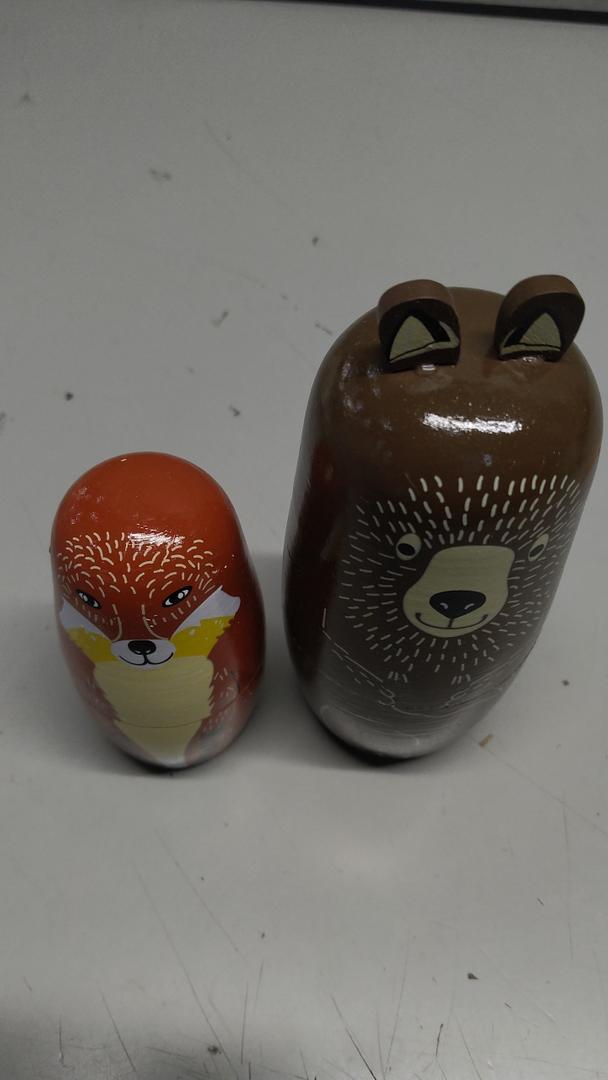 Tngan Nesting Dolls, 5Pcs 6" Tall Russian Nesting Dolls, Handmade Matryoshka for Kids, Wooden Stacking Toys for Christmas Home Wedding Party Decorations (Brown Bear)