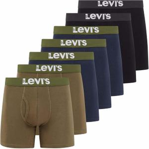 Levi's Mens Underwear 7 Pack Mens Boxer Briefs for Men Cotton Stretch (XX-Large, Black, Navy, Olive)