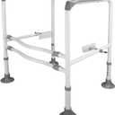 Adjustable Toilet Handrails, Toilet Handrails for Elderly, Freestanding Toilet Frame, Adjustable Height and Width, Suitable for Elderly and Pregnant Patients, White