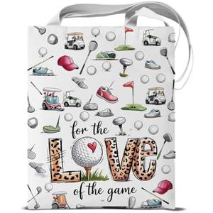 KSFFWQIN Golf Tote Bag for Women Golfers Golf Players Aesthetic Reusable Shoulder Bag for Shopping Grocery Gym Work Totes, Pack Of 2