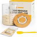 rorecay 50oz Sourdough Starter Kit with Time Keeper, High Borosilicate Glass Sourdough Starter Jar, Wide Mouth Sour Dough Crock with Lid & Spatula & Recipe for Beginners and Professional Bakers