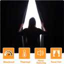 Hiasan Short Blackout Curtains for Bedroom - Thermal Insulated & Energy Saving Window Curtains for Living Room, 2 Drape Panels Sewn with Tiebacks, Beige, 38 x 45 Inch
