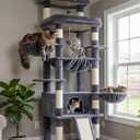 Hey-brother Cat Tree Tower with Extra Large Platform and Basket, MPJ080G