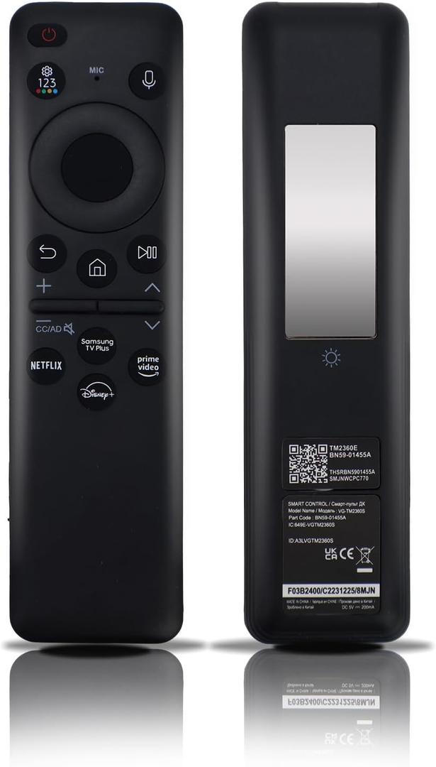 BN59-01455A Voice Remote Control, BN59-01455A Remote Control Compatible with Samsung Smart TV QLED TV Series S95C, LS03D, QN50, QN55, QN60, QN65, QN70, QN80, QN85, QN90 etc