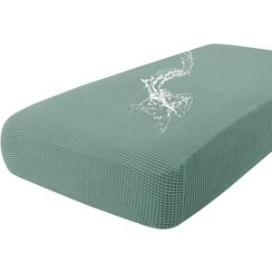 hyha Waterproof Couch Cushion Covers for Pets, Non Slip Sofa Seat Cover for Dogs Washable, Soft Thick Stretch Jacquard Fabric, Sofa Slipcovers with Elastic Bottom (1 Piece for Large, Green)