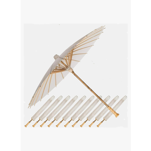 32" Paper Umbrellas for Weddings bamboo Handle Parasol Umbrella Decorative for sun Handmade Oil Paper Parasol Painting Umbrella for Bridal Party Decor White 10PK