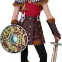 Spooktacular Creations Halloween Child Girl Viking Dragon Trainer Costume, Kids Renaissance Outfit for Holiday Dress Up Party (Small(5-6 yrs))