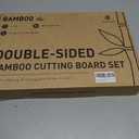 3 Packs Bamboo Cutting Board Set with Holder Wood Cutting Boards for Kitchen with Juice Grooves Built-in Handles, Ideal Charcuterie & Chopping for Meat Vegetables Fruits Kitchen Gift for Home Cooks