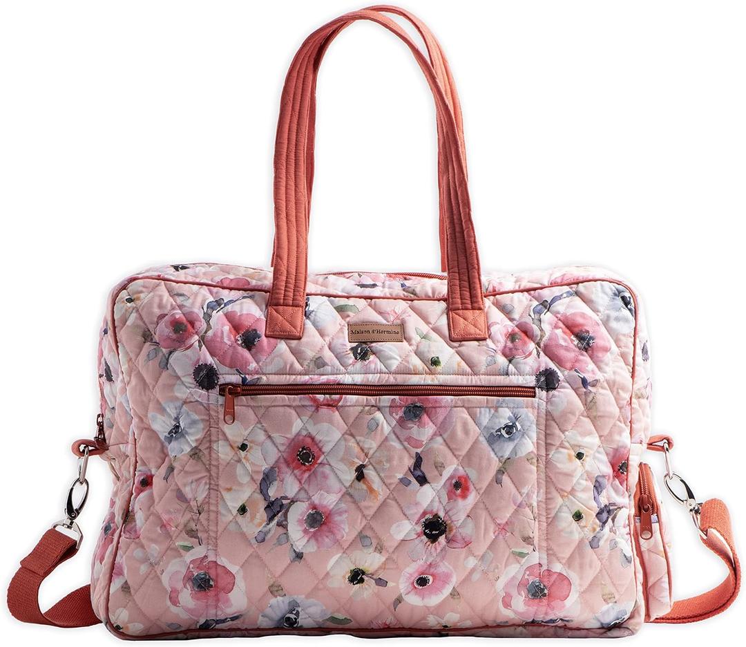 Maison d' Hermine Weekender Bags for Women Cotton Quilted Duffel Overnight Luggage Weekend Bag for Men Gym Gifts Travel
