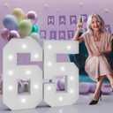 3FT Light Up Numbers 65, 65th Birthday Decorations for Women Men Her Him, Marquee Numbers 3 Feet Tall Light Up Sign for Birthday Party Anniversary Decorations
