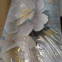 Enartly White Flowers Canvas Wall Art, Natural Plant Painting Textured Artwork for Living Room Bedroom Hallway Kitchen Dining Room Home Office Wall Decor, 48"x24"