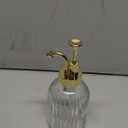 Glass Coffee Syrup Dispenser 10oz, Syrup Bottles with Ribbed Design, Gold Syrup Pump, Coffee Bar Accessories, Honey Dispenser