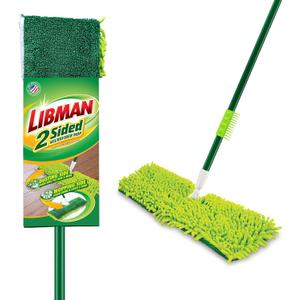 Libman 18" 2-Sided Microfiber Dust Mop | Hardwood Floor Mop | Hard Surface Floor Duster | Microfiber Fingers | Flat Mop | 360 Degree Swivel Head | 49 Long Handle | Dust and Mop Set