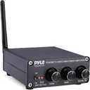 Pyle 2x100W Bluetooth 5.0 Home Audio Amplifier - Compact Mini Receiver with Bass & Treble Control - RCA Inputs for Home Speakers - Desktop - PDA22BT