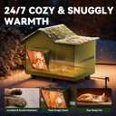 Heated Cat Shelter for Outside, Large Outdoor Cat House with Roof Window and Cozy Cushion, Weatherproof Foldable and Easy Assembly Design, Ideal for Stray and Feral Cats