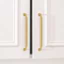 Goldenwarm 10 Pack 7-1/2 Inch Brushed Brass Cabinet Pulls Kitchen Cabinet Handles Gold Drawer Pulls Zinc Alloy Solid Hardware for Bathroom Cupboard Dresser