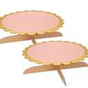 12 inch Cardboard One Tier Cake Stand for Birthday Party Decorate（2, Pink）